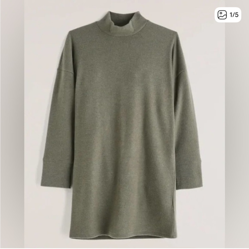 Abercrombie & Fitch Olive Women's Cowl Neck Sweater Dress